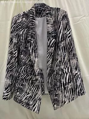 Bebe Women Multicolor Zebra Print Blazer Jacket - Size 12 • £12.04