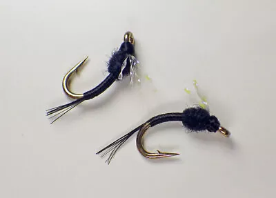 Johnny Flash Midge UV2 Black Fly Fishing Flies Trout Flies Tailwater Flies Lot • $12.95