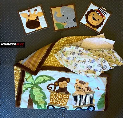 Safari Animals Cotton Baby Crib Bedding Bed Sheets Lion Giraffe Monkey Elephant • $59.99