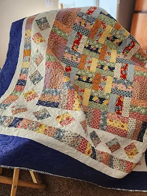 Fancy Fence Rail Handmade Quilt (69  X 75 ) • $250