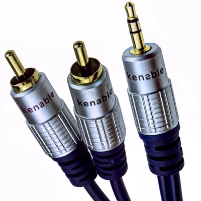 £3.18 • Buy 0.5m OFC 3.5mm RCA Jack To 2 Phono Plugs Cable Gold 50cm