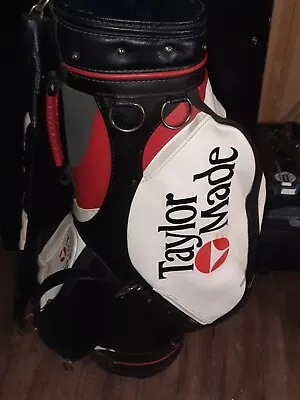 $125 • Buy Vintage Rare TaylorMade Burner Bubble Staff Tour Golf Bag White Black Red 6-way.
