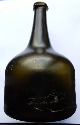 Mallet Shaped Wine Bottle With Pontil C1730's (J) • $347.39