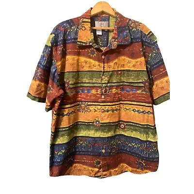 The Territory Ahead Men's Tribal Southwest Aztec Cotton Button Shirt Vintage 2XL • $28