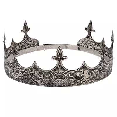 Vintage Crown Hair Jewelry Royal King Diadem Men Metal Big Tiaras For Prom Party • $18.99