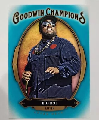 2020 Upper Deck Goodwin Champions Big Boi Rapper Turquoise SP #3 Aqua • $9.99