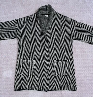 Anthropologie Moth Womens Black/Tan Knit Open Front Cardigan EUC Size XL • $22.50