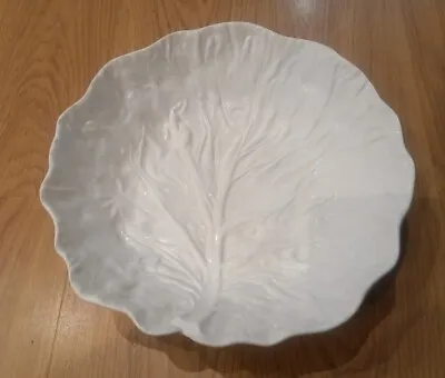 £45 • Buy Vintage Bordallo Pinheiro White Cabbage Leaf Large Serving Bowl 