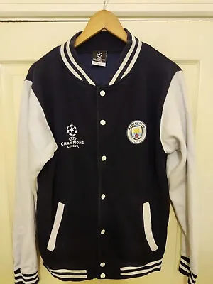 Manchester City MCFC UEFA Champions League Varsity Jacket Size Large Blue White • £28.99