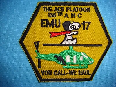 VIETNAM WAR PATCH US 135th ASSAULT HELICOPTER Co THE ACE PLATOON EMU-17   • $11.98