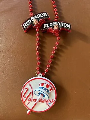 Red Baron Pizza New York Yankees Beaded Plastic Necklace Rare • $15