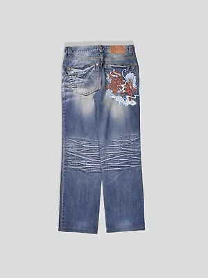 Vintage Japanese Embroidered Denim Jeans • £50