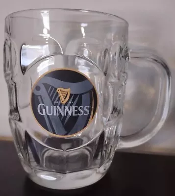 Guinness Tankard Dimpled Harp Logo Glass Beer Mug • $9.99