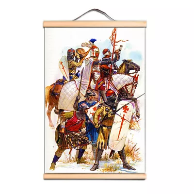 Vintage Masonic Knights Templar Art Scroll Painting Armor Warrior Art Posters 0A • $18.06