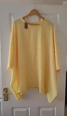Ladies 2628 Yellow Tunic Top NWTGS Lagenlook Comfy Floaty Plus Size 26/28 • £0.99
