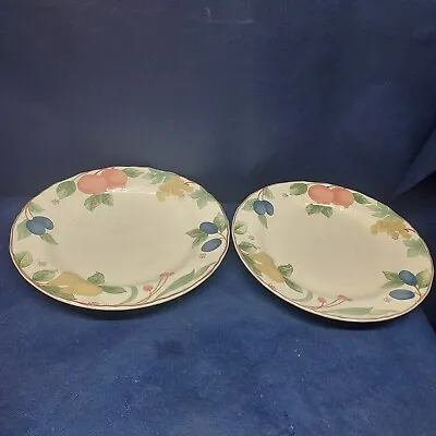 1990 Mikasa Country Classics Stoneware  Fruit Panorama  Set/2 Dinner Plates  • $18.99