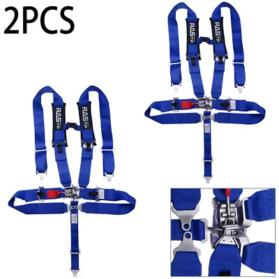 3  Universal Blue 5 Point Camlock Quick Release Racing Car Belt Harness 2PCS • $145.99