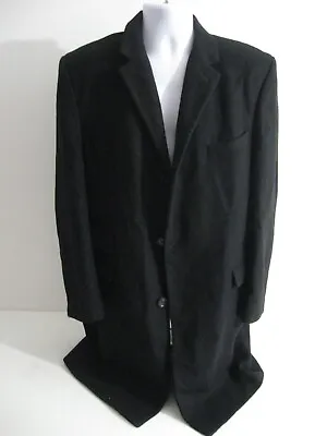 Karl Jackson Mens Wool Cashmere Black Long Coat Size 40 R • £29.99