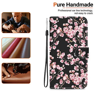 Plum Blossom Wallet Phone Case For IPhone LG Samsung Sony Infinix Tecno Google • £6.38