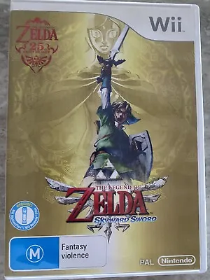 The Legend Of Zelda Skyward Sword 25th Anniversary Ed Nintendo Wii 2 Disc RARE • $34.99
