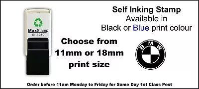 Car Logo Stamp 11mm Or 18mm Print Size Blue Or Black Ink - BMW - FAST DISPATCH • £13.09