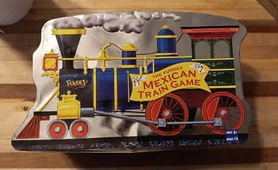 Fundex Mexican Train Game Dominos 2003 Metal Tin Preowned 91 Dominoes No Hub • $15.99