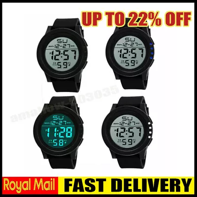 LED Digital Screen Sport Wrist Watch Wristwatch Date Military Stopwatch For Men • £4.77