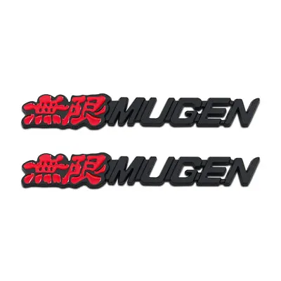 2x Black & Red MUGEN Car Emblem Logo Metal Sports SUV Coupe Badge Sticker Decal • $10.99