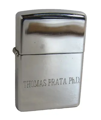 🔥Vintage Zippo Lighter High Polish Chrome Owned By DR. Thomas Prata PH.D. #V-24 • $15