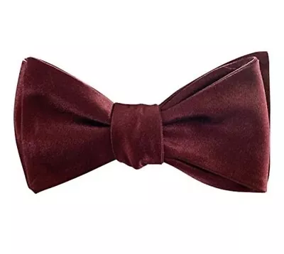 Ellis Tie Company Self Tie Bow Tie Wine Silk • $4.99