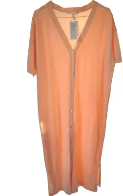 £9 • Buy H&M Summer Dress Size M Peach  Brand New  Longer Style Button Front
