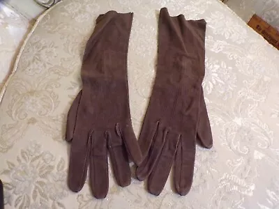 VTG Brown Leather Gloves Size 6 1/4 Made In France • $10