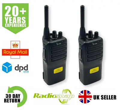 ICOM IC-F25SR PMR446 LICENCE FREE WALKIE TALKIE TWO WAY RADIOS  X2 • £129.95