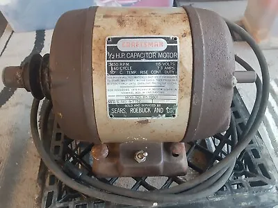 Vintage Craftsman 1/2 HP Capacitor Motor Model# 115.19801. 3450 RPM.   #373 • $45