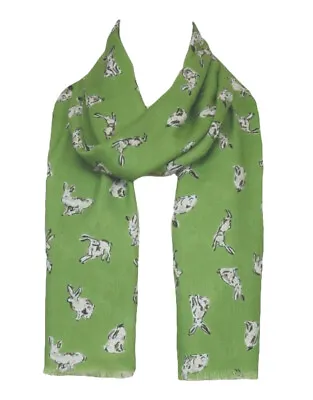 Peony® Womens Bunny Rabbit Scarf Ladies Fashion Scarves Basil Green • £17.99