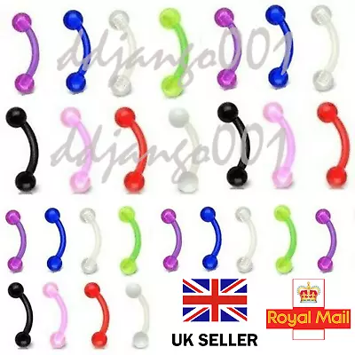 £1.55 • Buy Tongue Bars Bar Plastic Barbell Nipple Bar Belly Bar Tragus Eyebrow Piercing UK