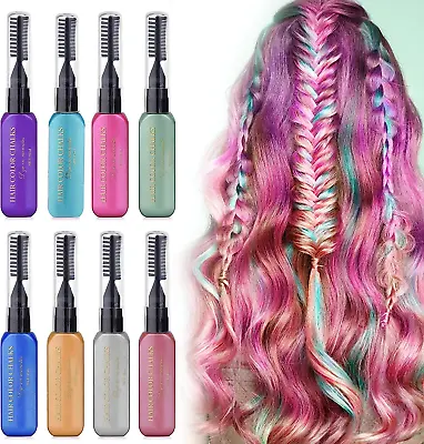8 Colours Hair Chalk Combs Washable Temporary Hair Colour Dye For Kids Boys And • £11.30