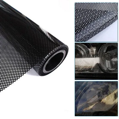 Car Tail Light Cover Wrap Black Honeycomb Sticker Taillamp Decal Accessories • $9.26