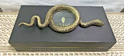 24K Gold Plated Snake Magnifying Glass With Gift Box By L'Objet • $65