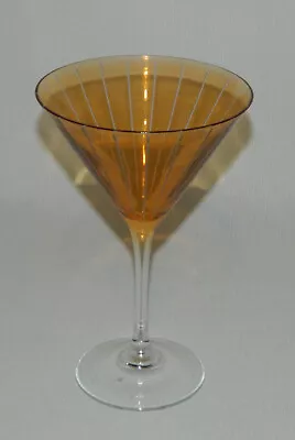 Mikasa Cheers Amber Martini Glass Etched 10 Oz - 7.5  T • $20