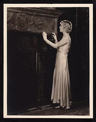 Rare Glamorous Marion Davies Silk Gown Gloves Hearst Ny Home Clarence Bull Photo • $599.95