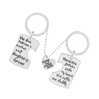  Girl Jewelry Daddys Key Chain Matching Pendant Necklace Necklaces Rings • $7.88