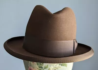 Vtg 40s 50s Mens Royal De Luxe Stetson St Regis Brown Fedora  Hat • $250