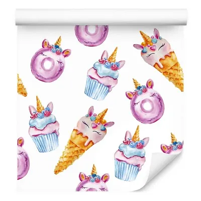 10m Fleece Wallpaper Rollers Youth Cupcakes Ice Unicorn Decor XXL 5614 • £38.77