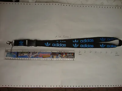 Lanyard Adidas (Blue On Black) Sportswear Neck Strap For ID Sec Card USB Keys • $7