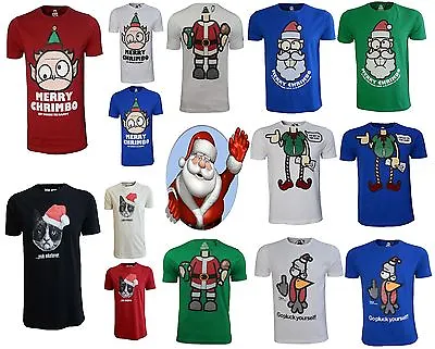 Mens Christmas T Shirt Novelty Top Xplicit By Crosshatch Santa Raindeer Elf Polo • £6.99