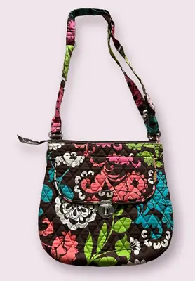 Vera Bradley Lola Saddle Bag Hipster Crossbody Brown  Flower Baroque Paisley • $19.97