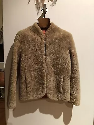 Vintage 70s Leather Sheepskin Wool Cropped Jacket Afghan Coat Festival Boho 8-10 • $180