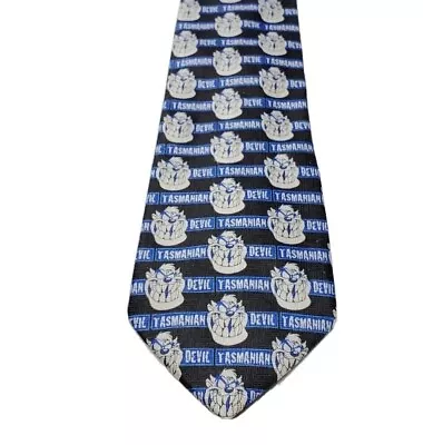 Vintage Warner Bros Looney Tunes Black And Blue Tasmanian Devil Tie Necktie 1999 • $7.52