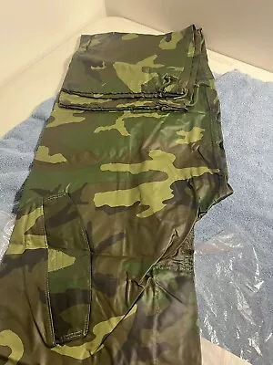 $10 • Buy US Woodland Camo Wet Weather Trousers Rainsuit Pants Old Style Military Medium